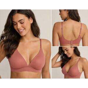Soma Enbliss Luxe Plunge Bralette Wireless Comfort Bra in Mauve, L